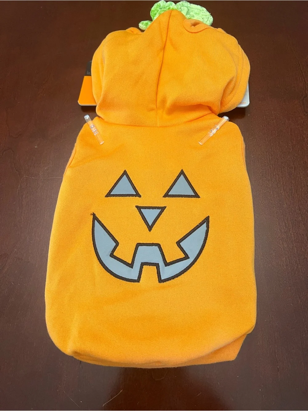 Hyde and Eek! Reflective Orange Jack-O'-Lantern Dog Hoodie - Small